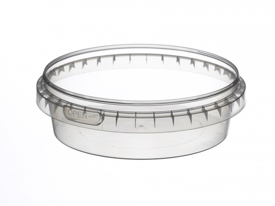 Verzegelbaar TP beker - pot - bak met diameter 118 mm. en inhoud 210 ml. - Joop Voet Verpakkingen